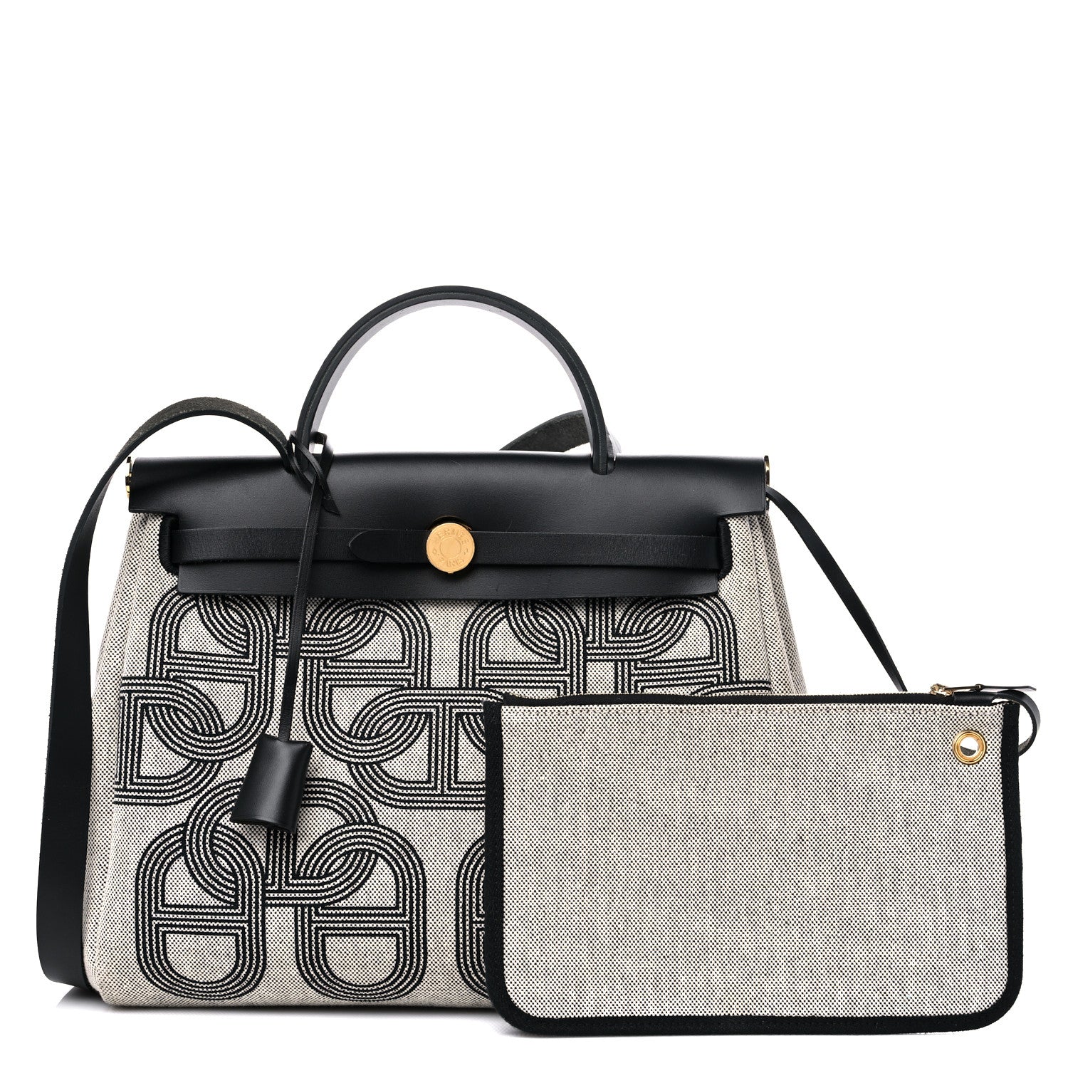 Hermes H Plume Canvas Vache Hunter Circuit 24 Herbag Zip Retourne