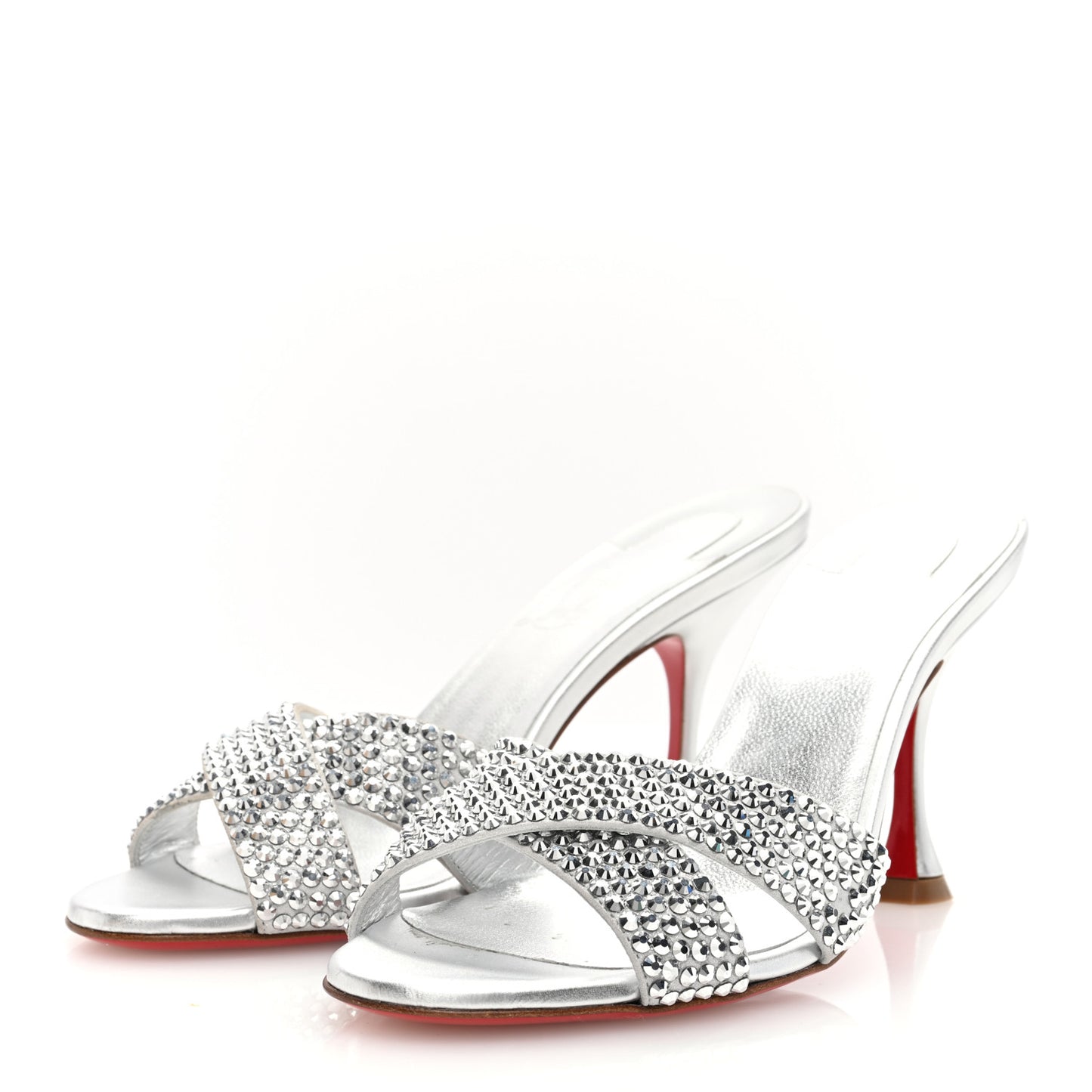 Suede Metallic Kid Lambskin Strass Mariza Is Back 85 Sandals 36 Silver