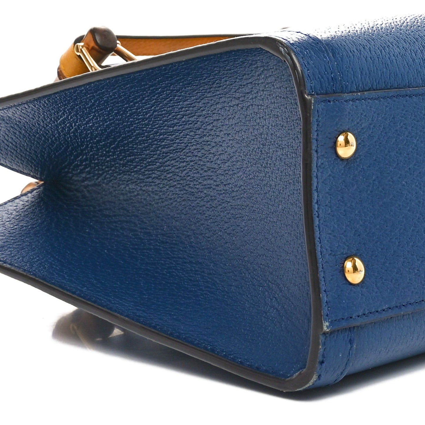 Textured Dollar Calfskin Web Small Diana Tote Bag Royal Crop