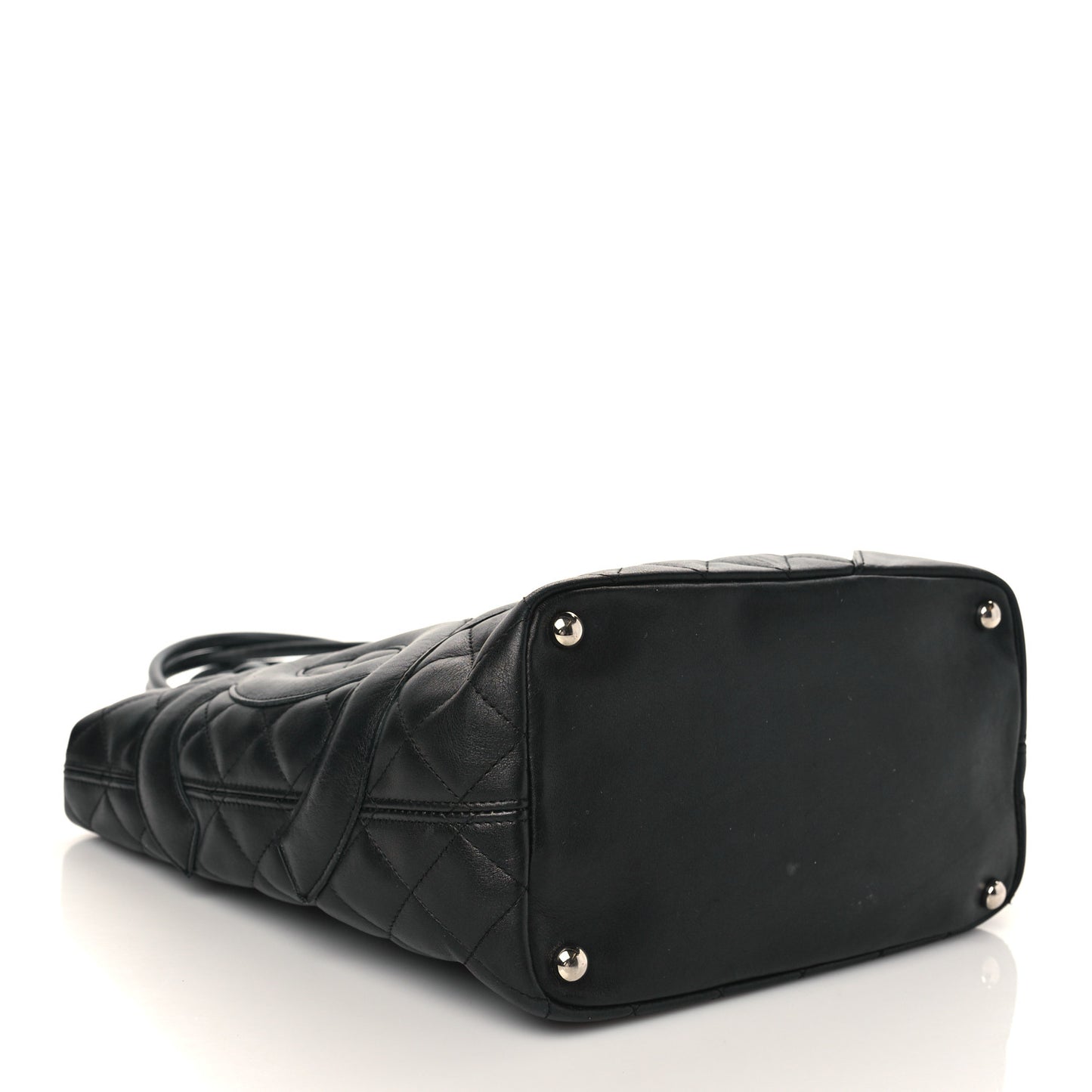 Calfskin Quilted Medium Cambon Tote Black
