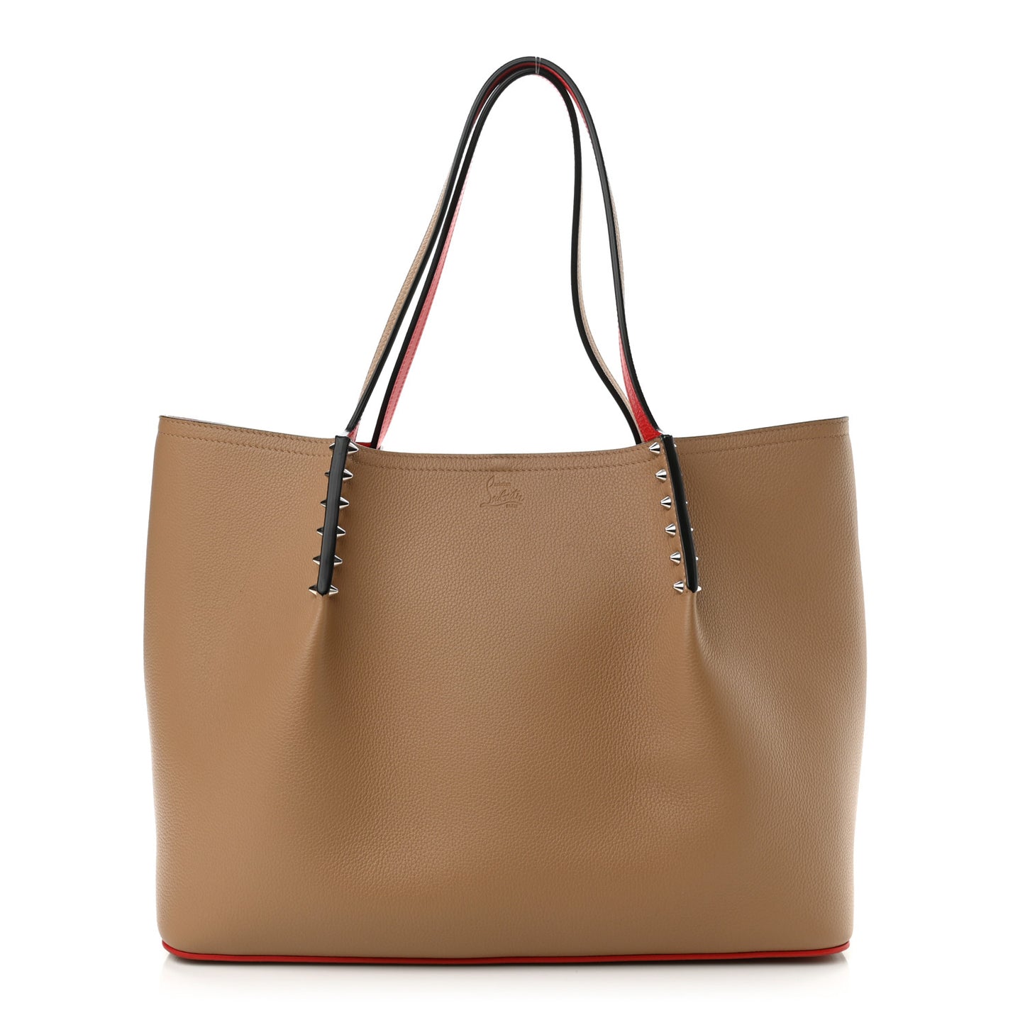 Calfskin Large Cabarock Spikes Tote Nude