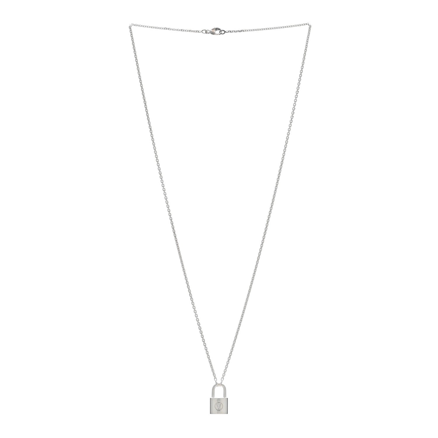 Louis Vuitton Sterling Silver Lockit Necklace 3 of 4