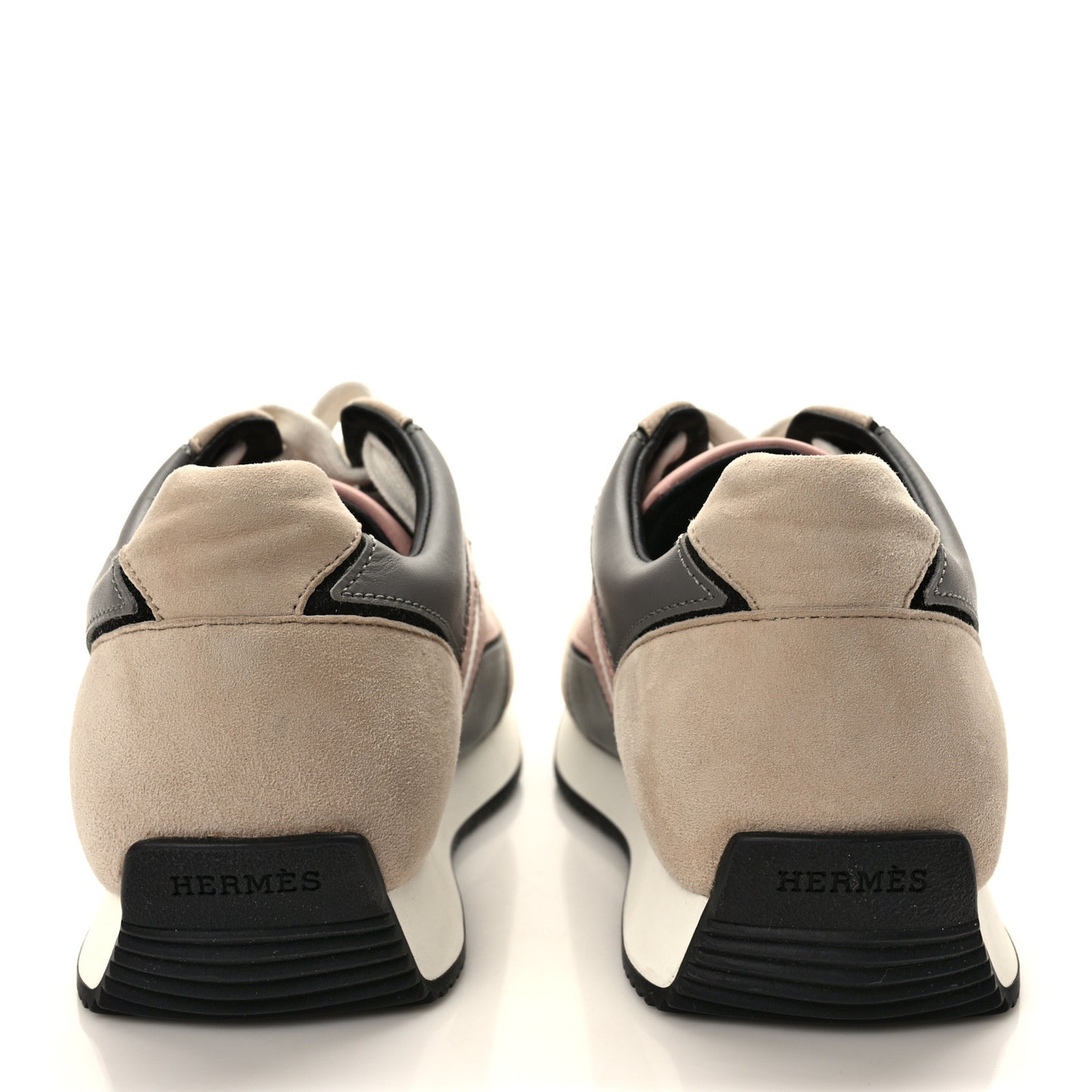 Calfskin Suede Goatskin Womens Chris Sneakers 38 Gris D'Hiver