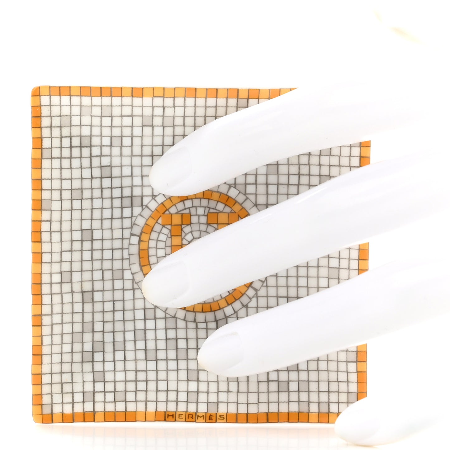 Porcelain Mosaique Au 24 Square Plate N°1 Gold