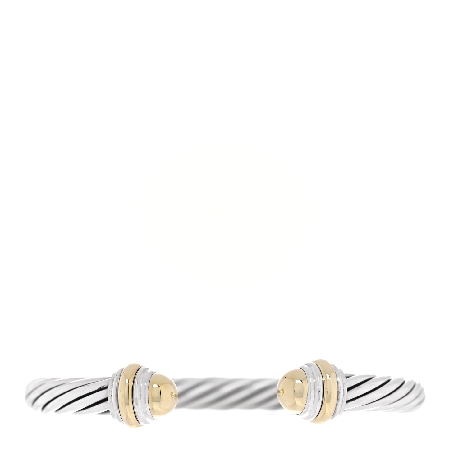 Sterling Silver 14K Yellow Gold 7mm Cable Classics Bracelet