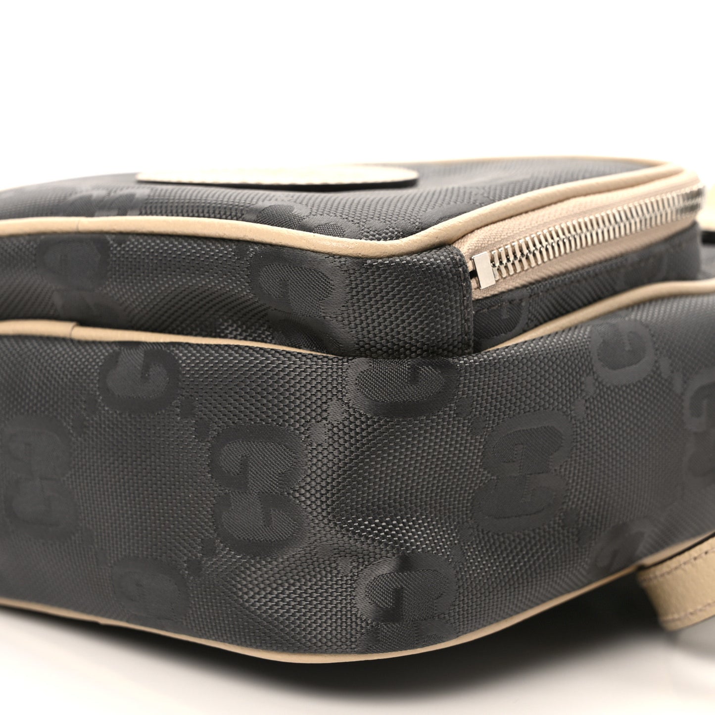 Econyl Nylon Monogram Off The Grid Shoulder Bag Graphite Grey New Plaster