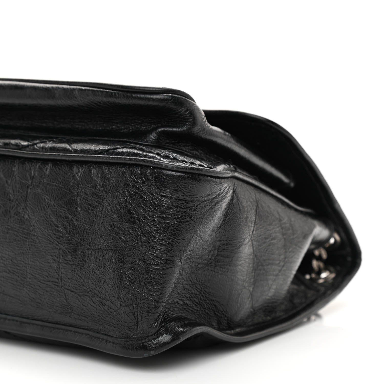 Saint Laurent Crinkled Calfskin Matelasse Monogram Medium Niki Chain Satchel Black 8 of 8