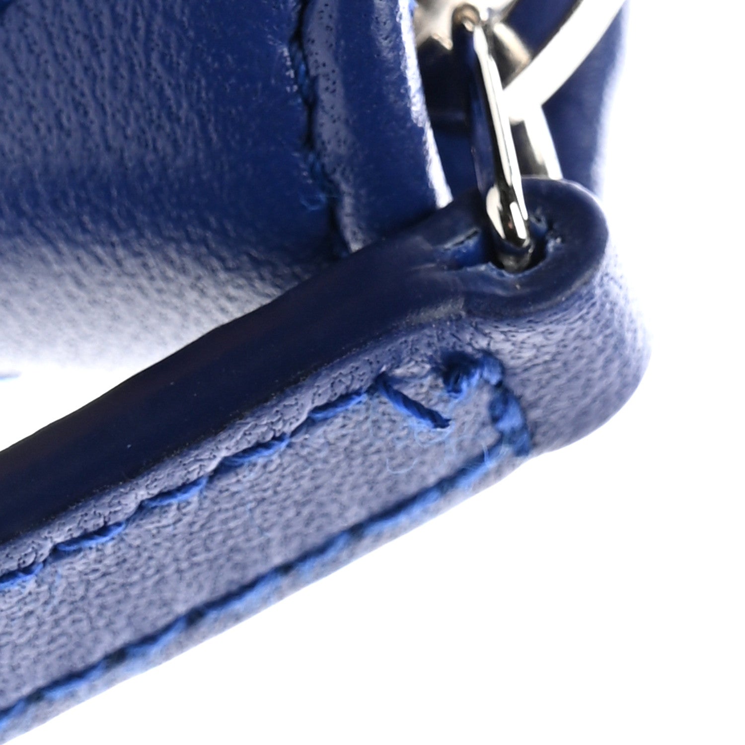 Chanel Lambskin Quilted Zip Around Coin Purse Wallet Blue 8 of 9