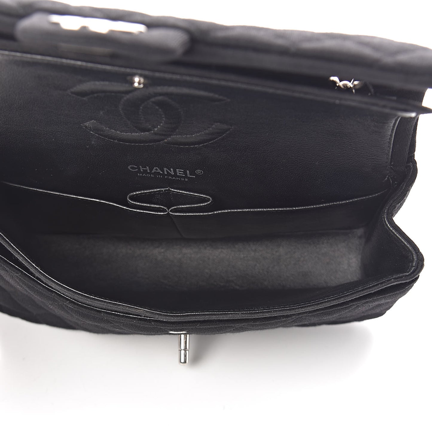 Jersey Quilted Medium Double Flap Black