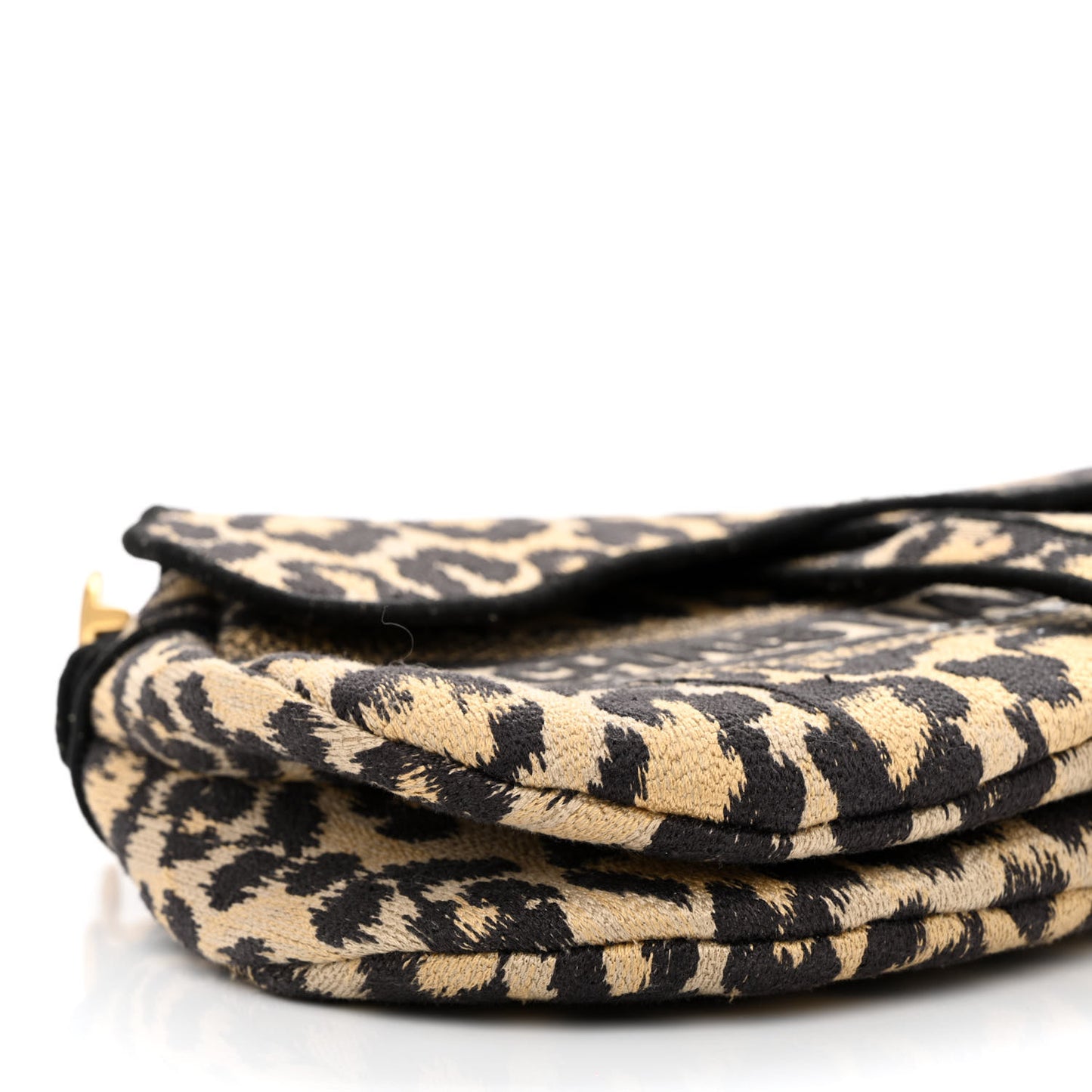 Canvas Mizza Embroidered Saddle Bag Beige Multicolor