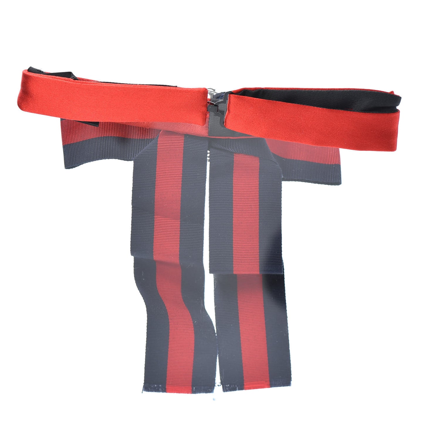 Grosgrain Web Crystal Neck Bow Blue Red