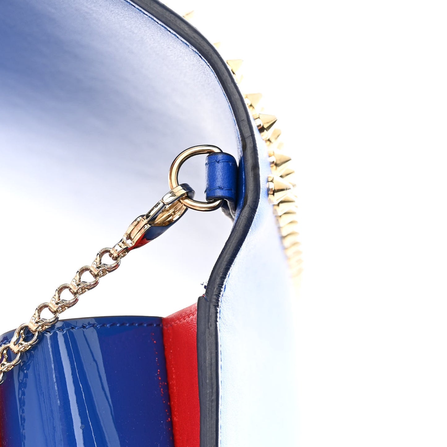 Calfskin Spikes Paloma Clutch Blue