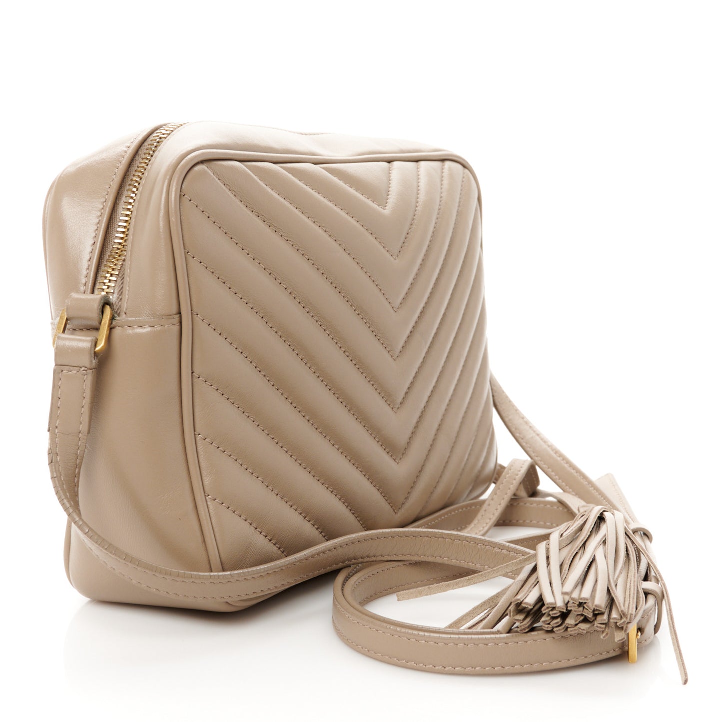 Calfskin Matelasse Monogram Lou Camera Bag Dark Beige