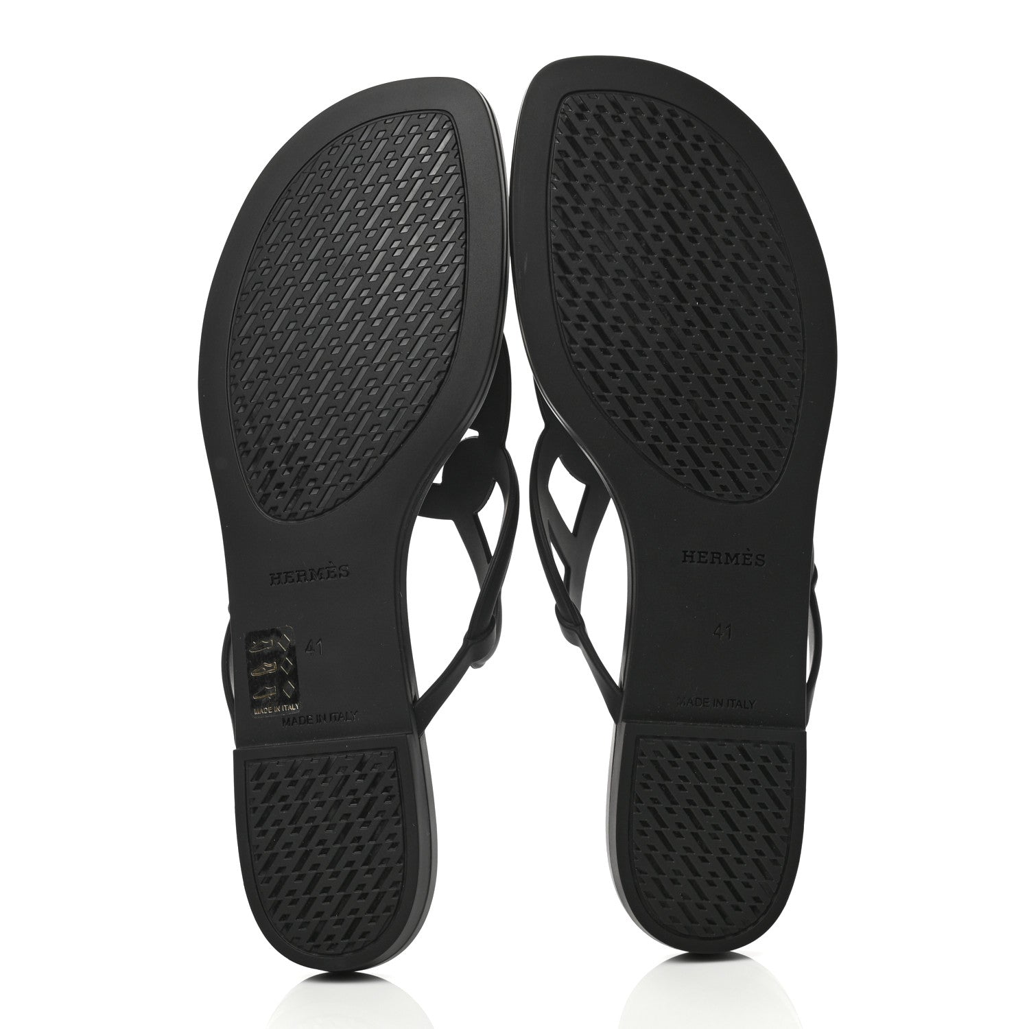 Hermes Rubber Womens Egerie Sandals 41 Black 6 of 8