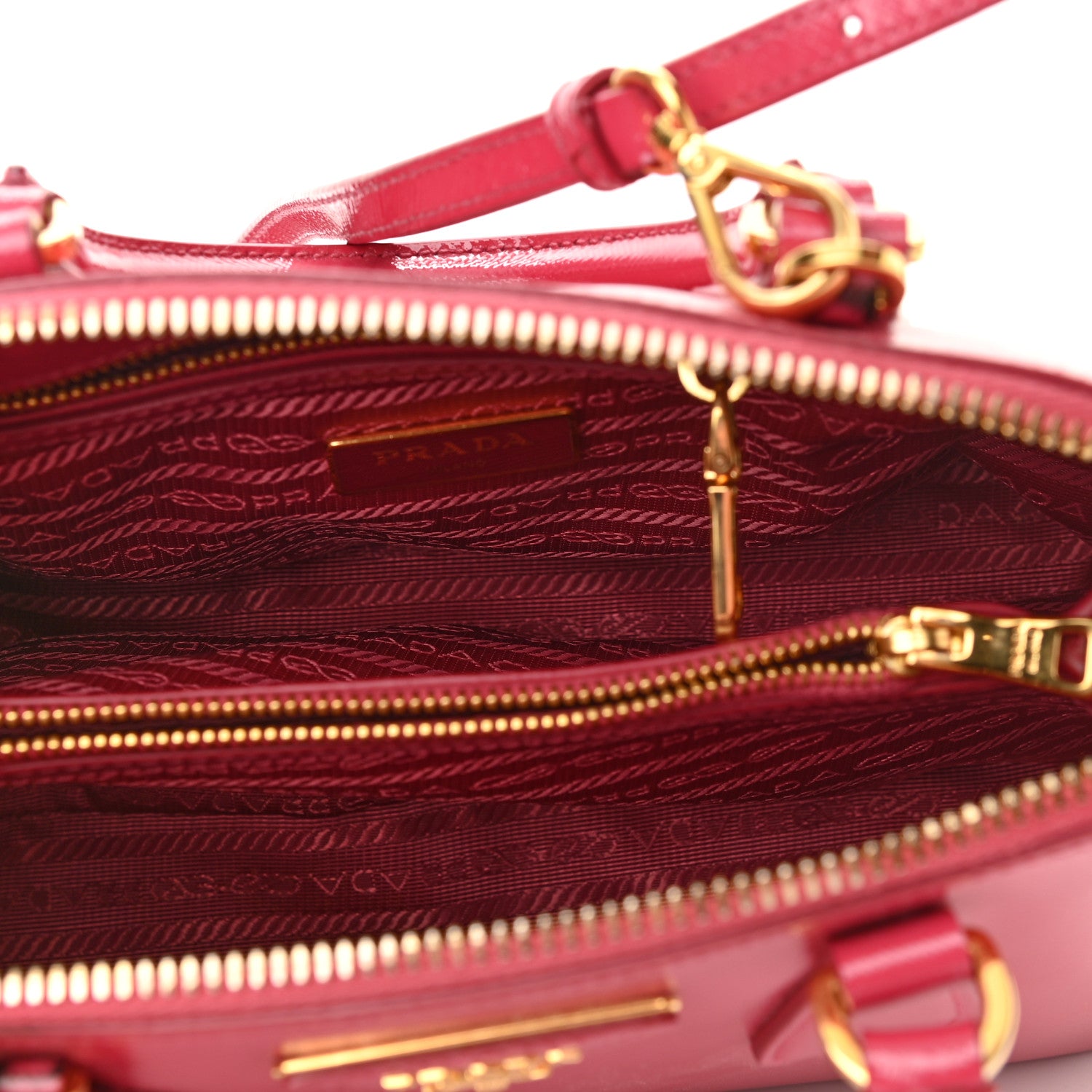 Prada Saffiano Lux Small Promenade Tote Peonia 5 of 9