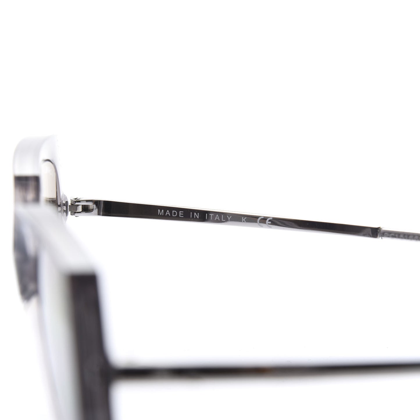 18K White Gold Mirror Square Sunglasses 6051 Gray