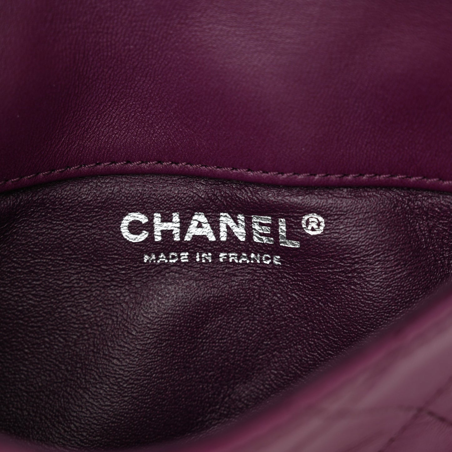 Lambskin Quilted Mini Mineral Nights Flap Crossbody Bag Purple