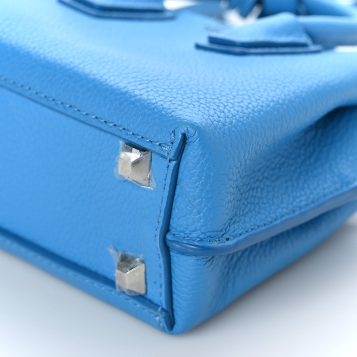 Grained Calfskin X-Mini Milla Tote Tile Blue
