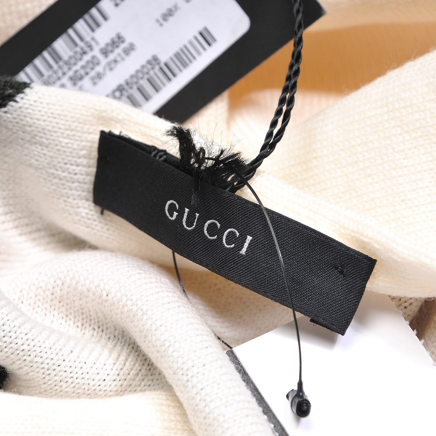 Wool Web G Scarf White