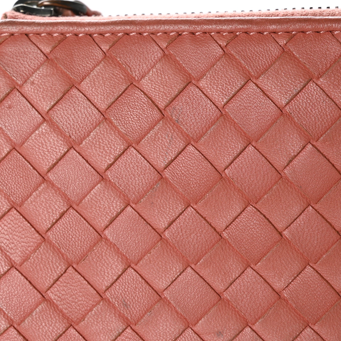 Nappa Intrecciato Half Zip Around Wallet Pompei