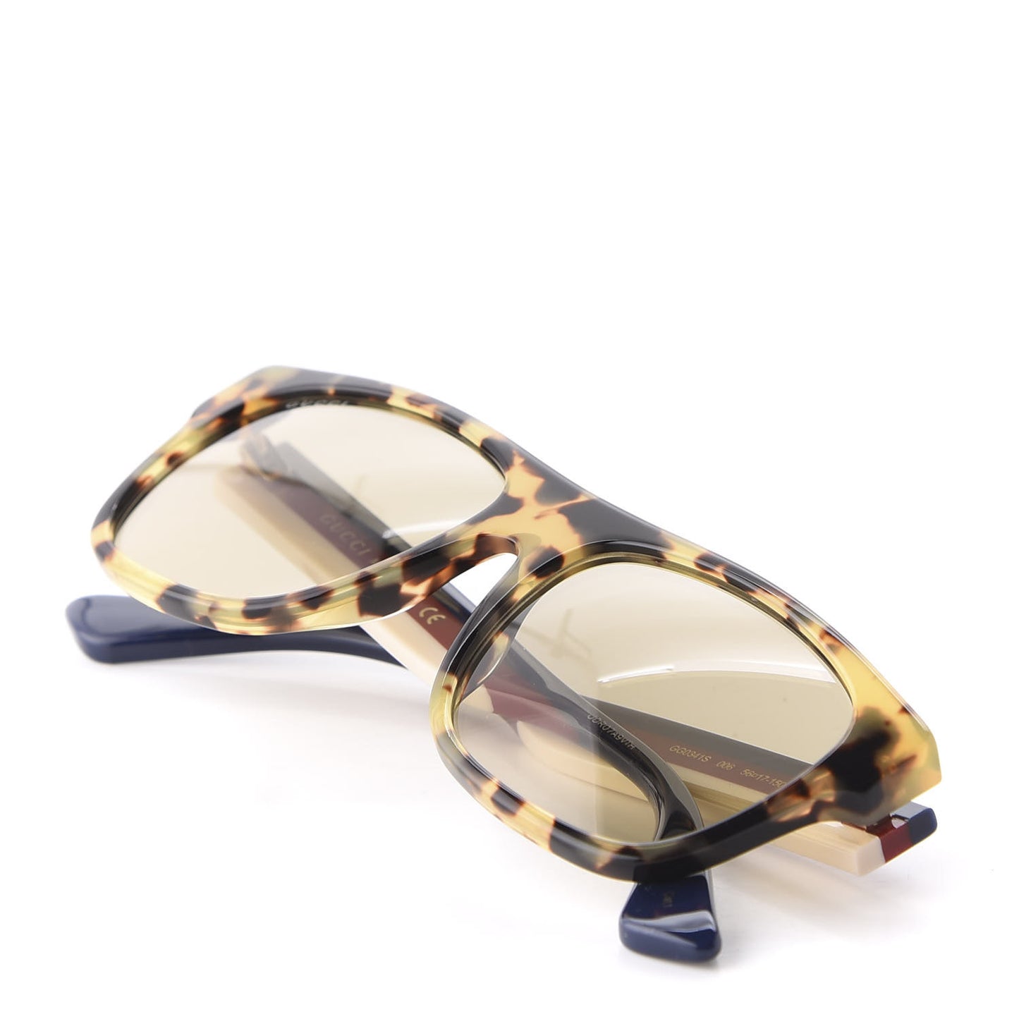 Acetate Square Frame Web Sunglasses GG0341S Tortoise