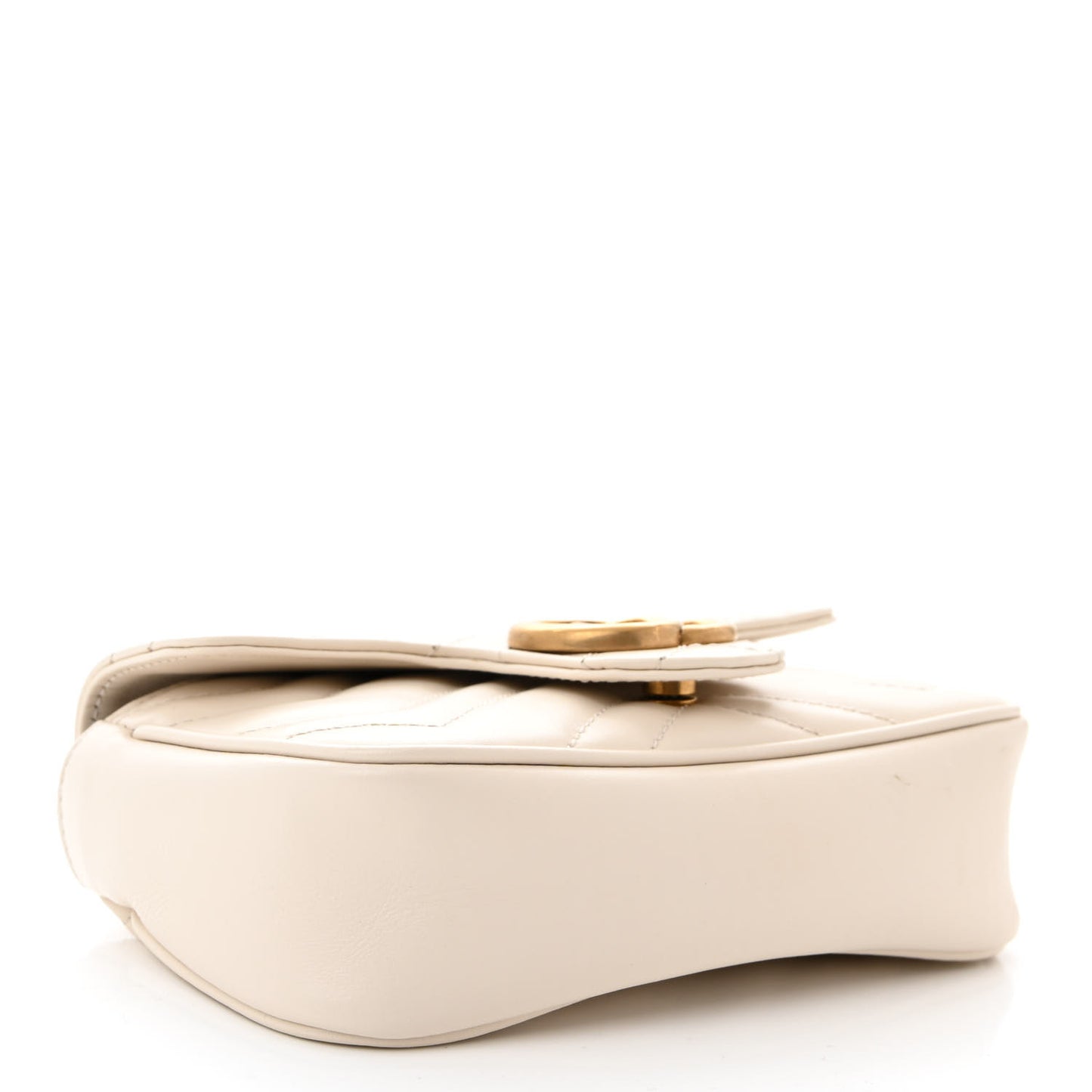 Calfskin Matelasse Super Mini GG Marmont Shoulder Bag White