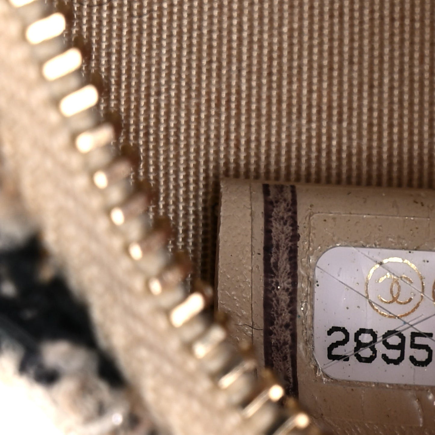 Tweed Shearling Round Clutch With Chain and Coin Purse Beige Black