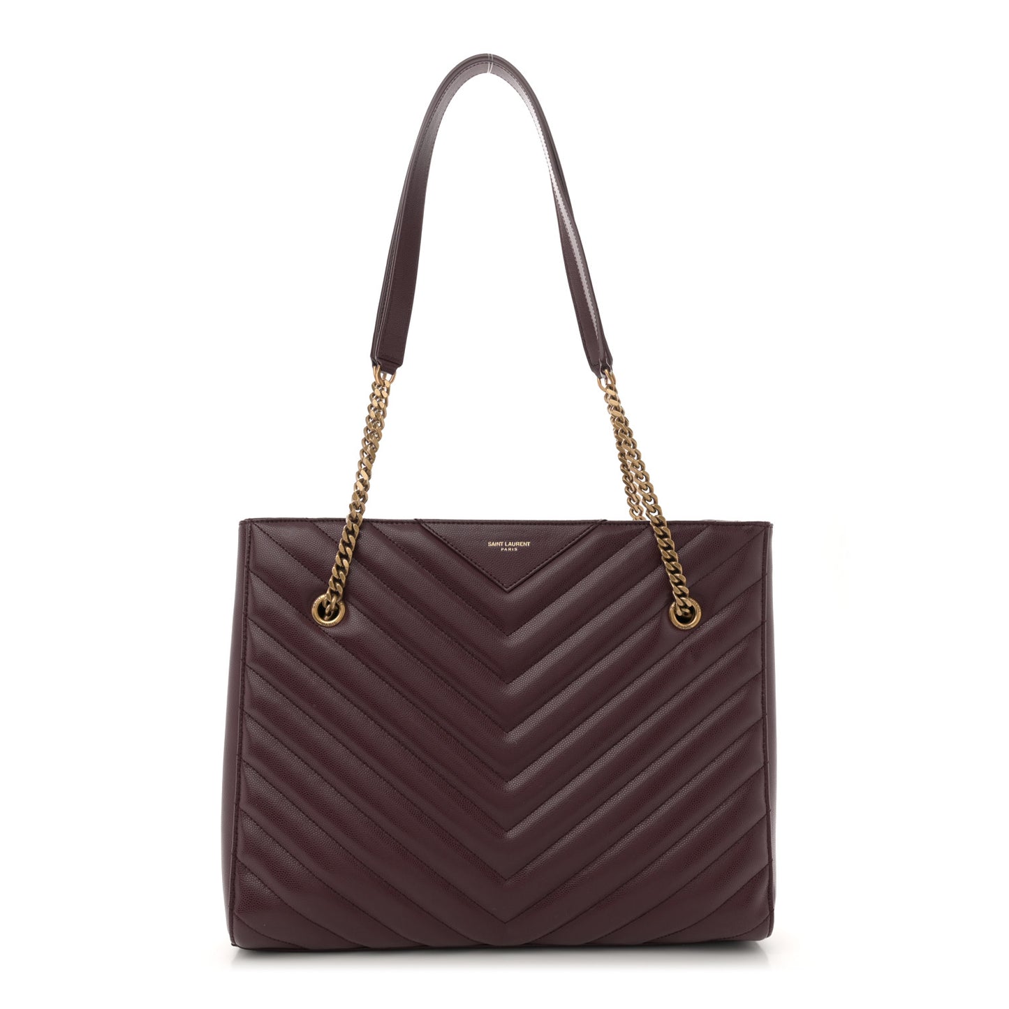 Grain de Poudre Matelasse Chevron Medium Tribeca Shopping Bag Rouge Legion
