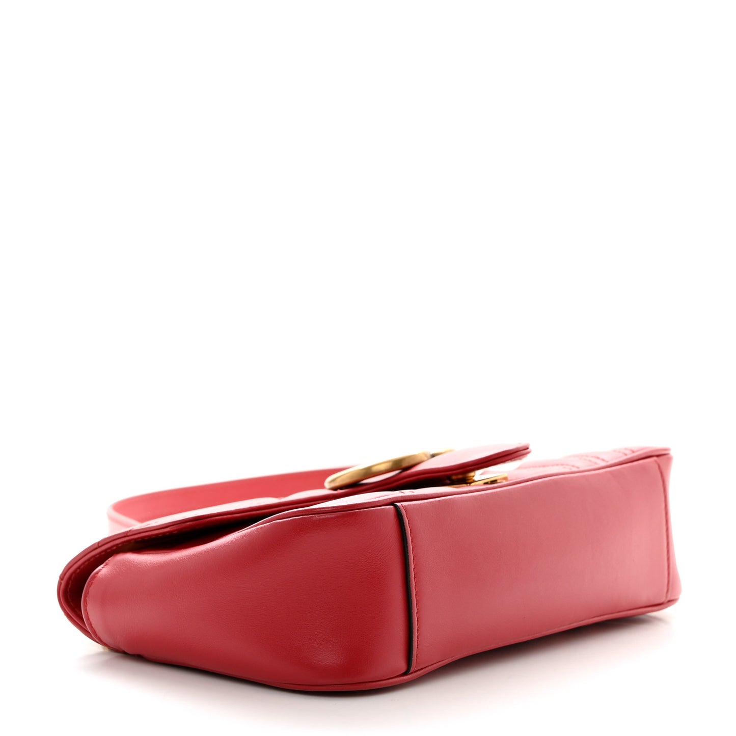 Calfskin Matelasse Mini GG Marmont Shoulder Bag Hibiscus Red