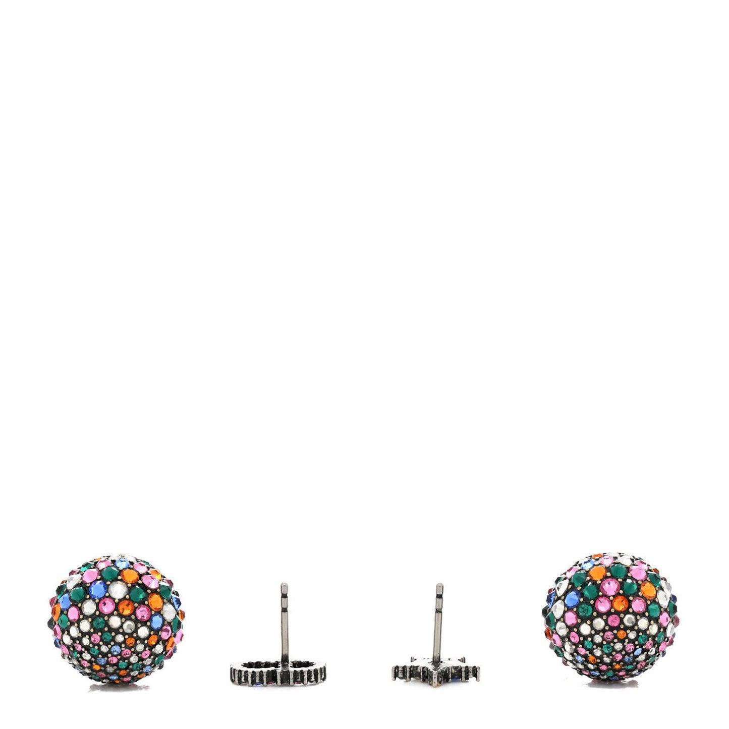 Crystal Mise En Dior Tribal Earrings Multicolor Antique Silver