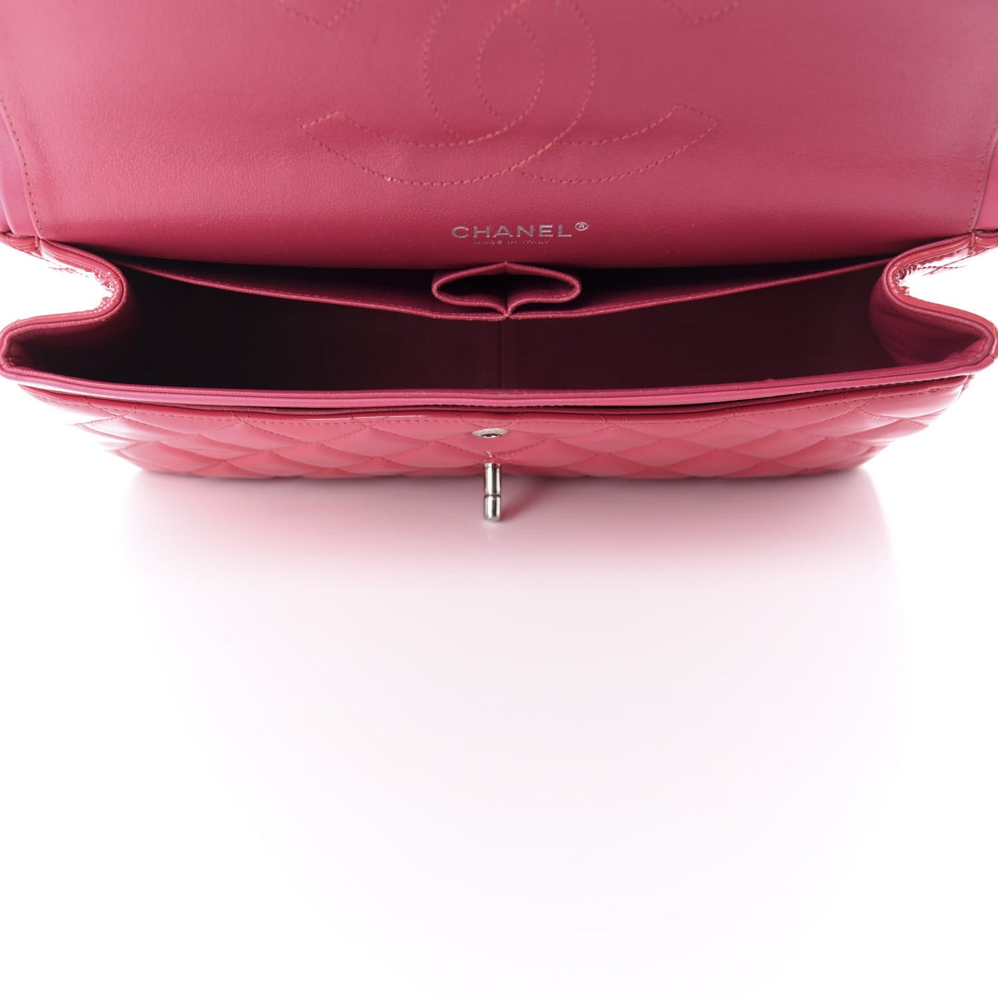 Patent Quilted Jumbo Double Flap Pink