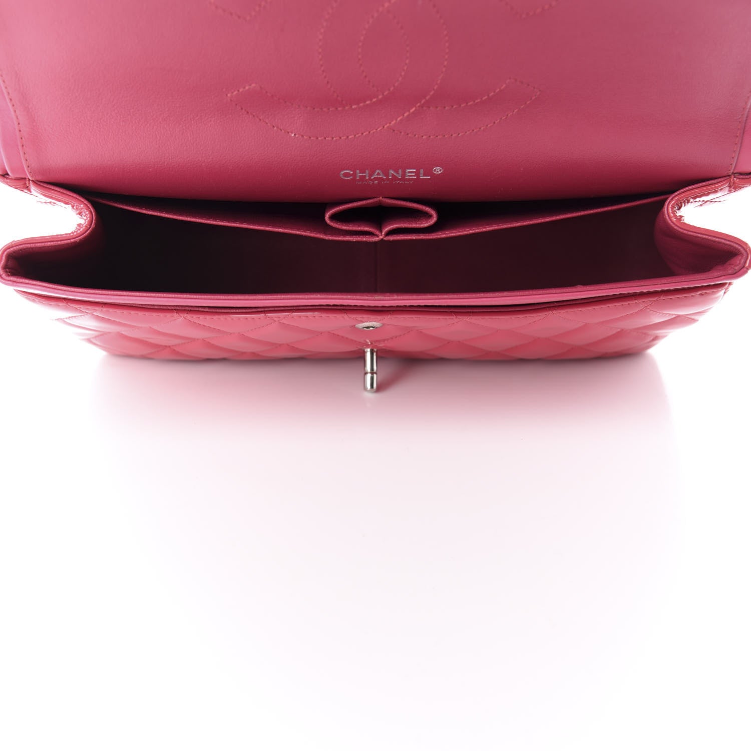 Chanel Patent Quilted Jumbo Double Flap Pink 5 of 14