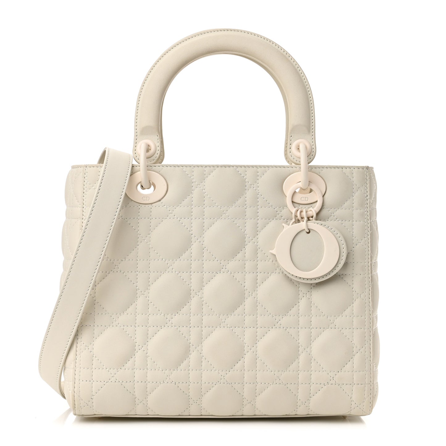 Ultra Matte Calfskin Cannage Medium Lady Dior Latte