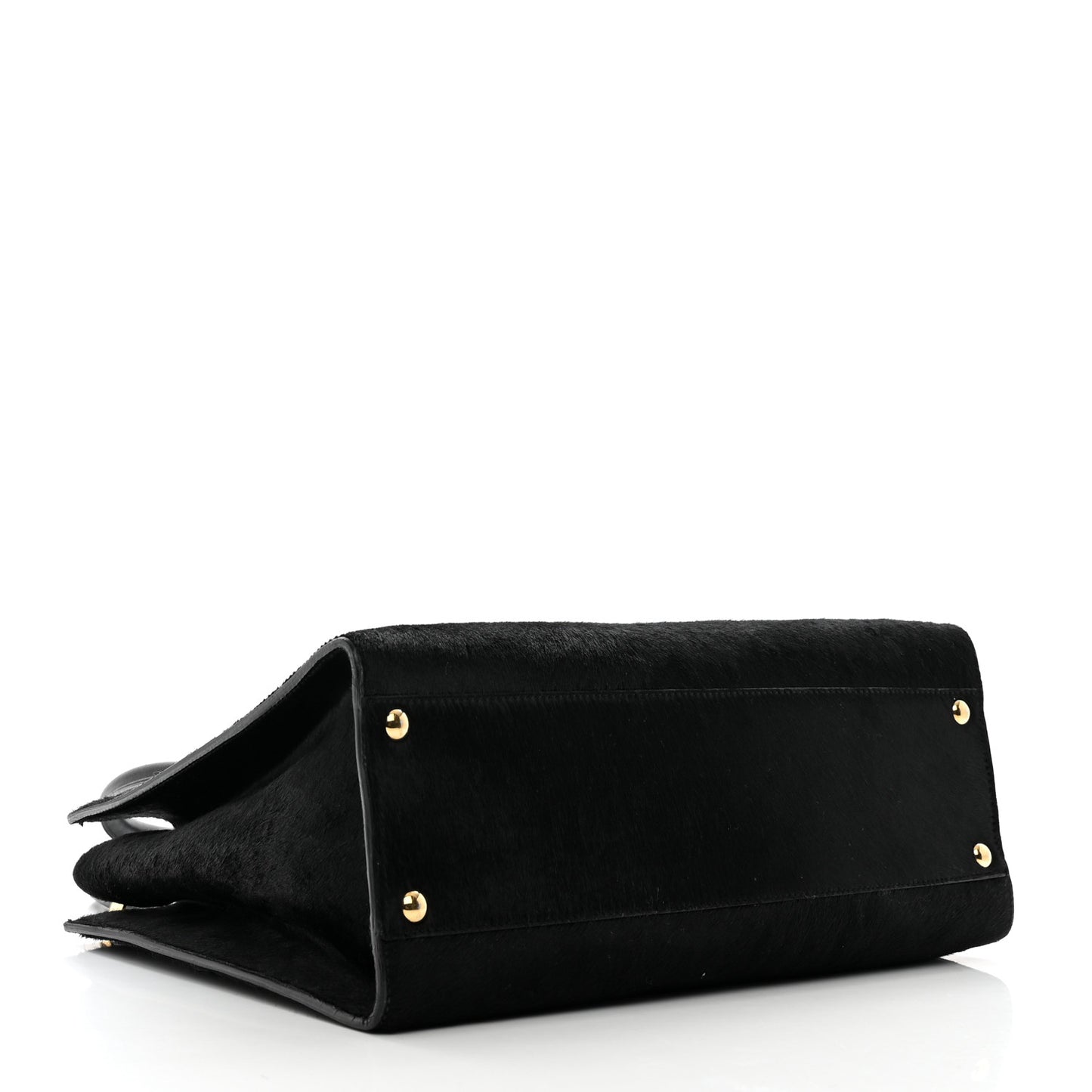 Pony Hair Gancio Lock Tote Black