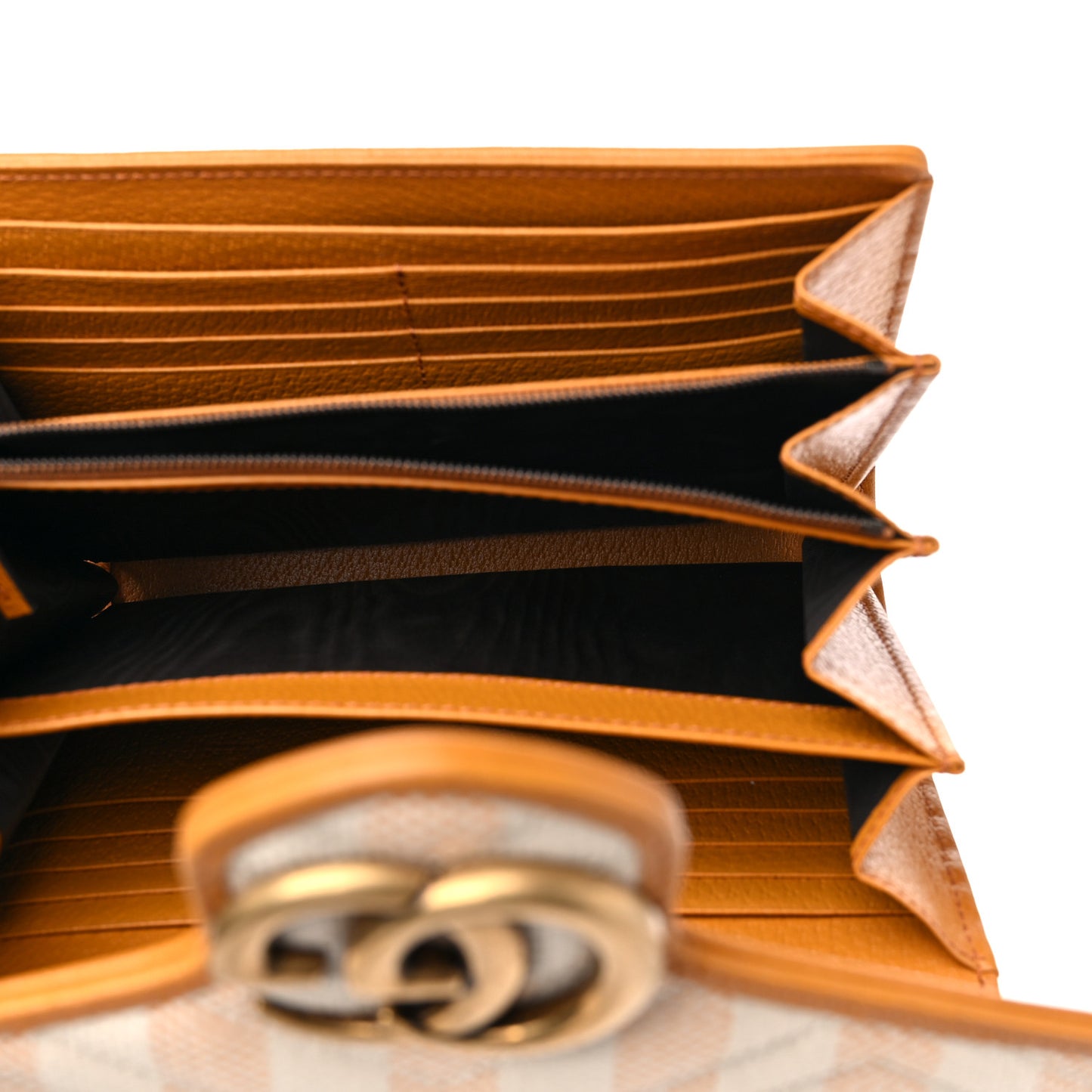 Raffia GG Monogram Matelasse GG Marmont Chain Wallet Natural Beige Off White Sun Oil