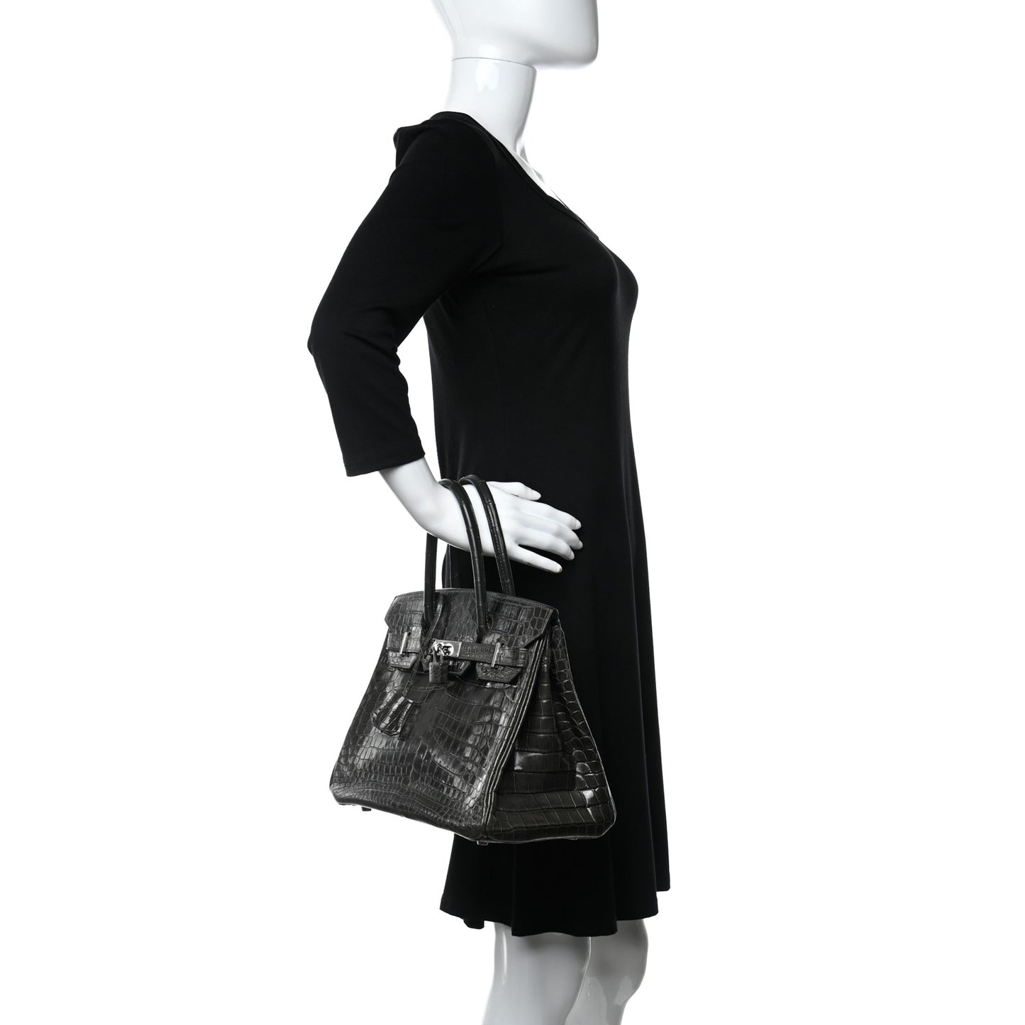 Shiny Niloticus Crocodile Birkin 30 Graphite