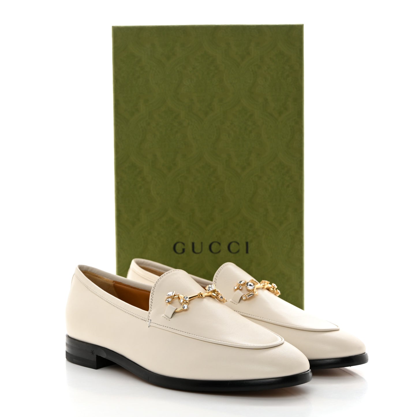 Malaga Kid 70 Crystal Horsebit Womens Jordaan Loafers 37.5 Mystic White