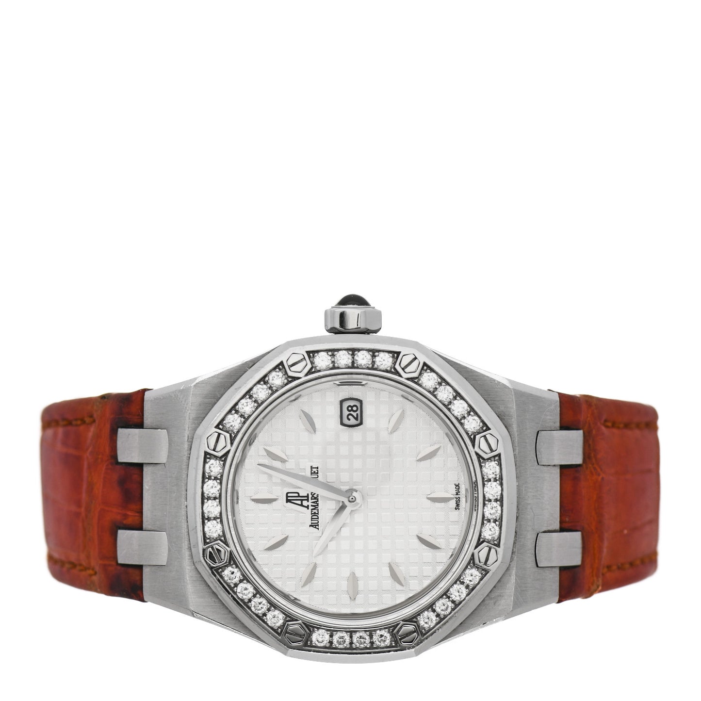 Stainless Steel Alligator Diamond Bezel 33mm Royal Oak Quartz Watch 67601ST.ZZ.D012CR.02
