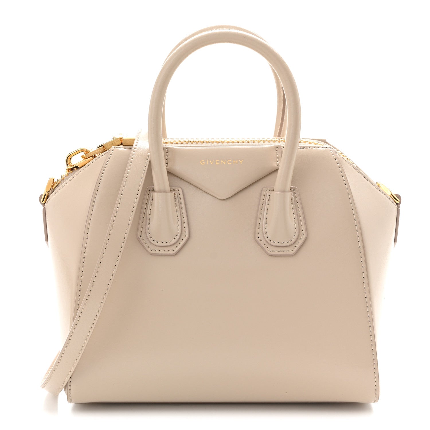 Givenchy Shiny Lord Calfskin Mini Antigona Natural Beige 1906423