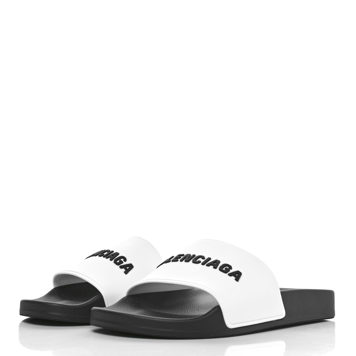 Rubber Womens Logo Pool Slide Sandals 39 Black White