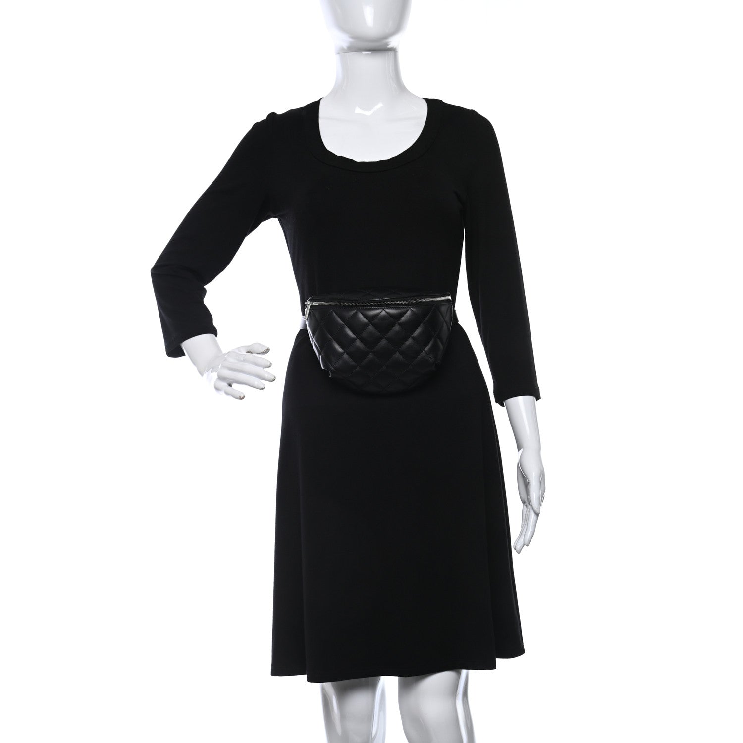 Chanel Calfskin Quilted Waist Belt Bag Black 2 of 10