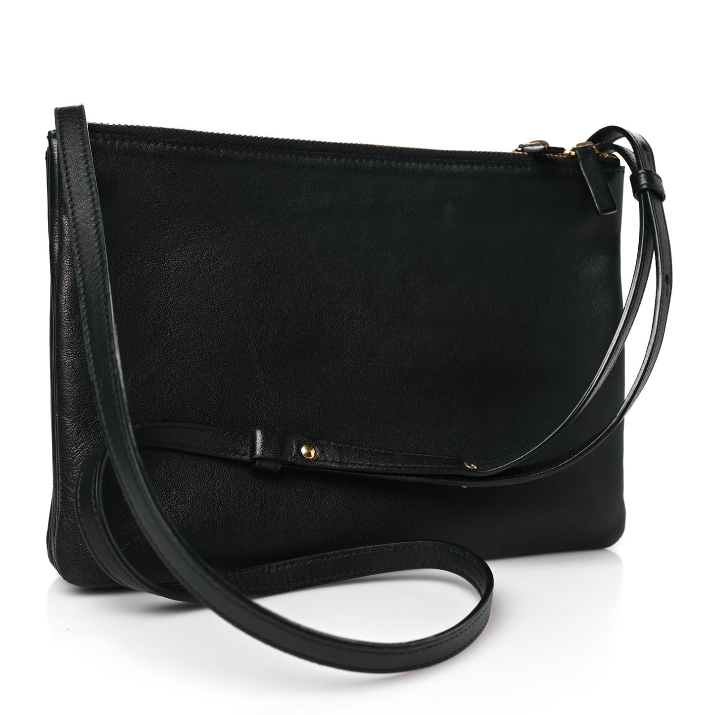 Lambskin Large Trio Crossbody Bag Black