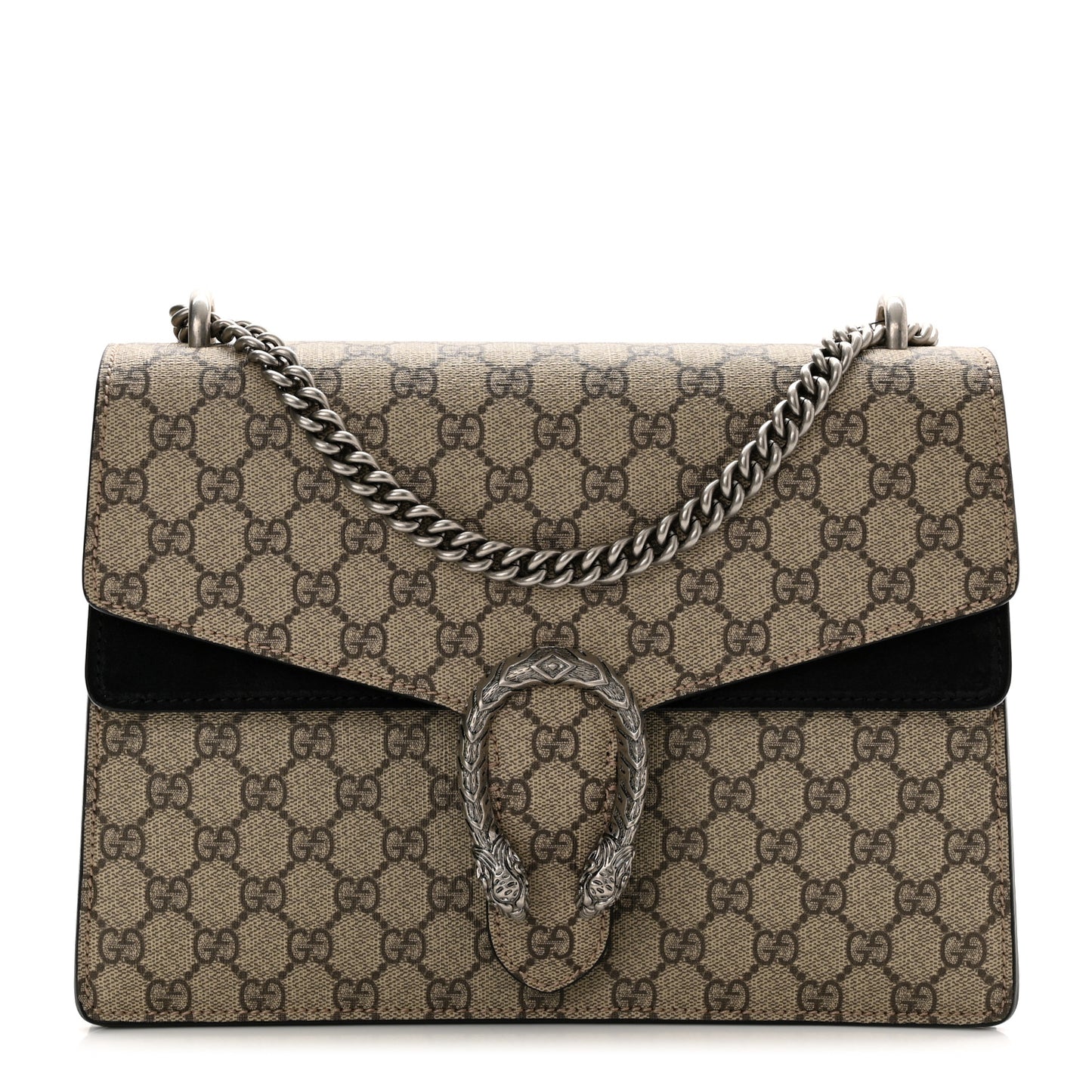 GG Supreme Monogram Medium Dionysus Shoulder Bag Black