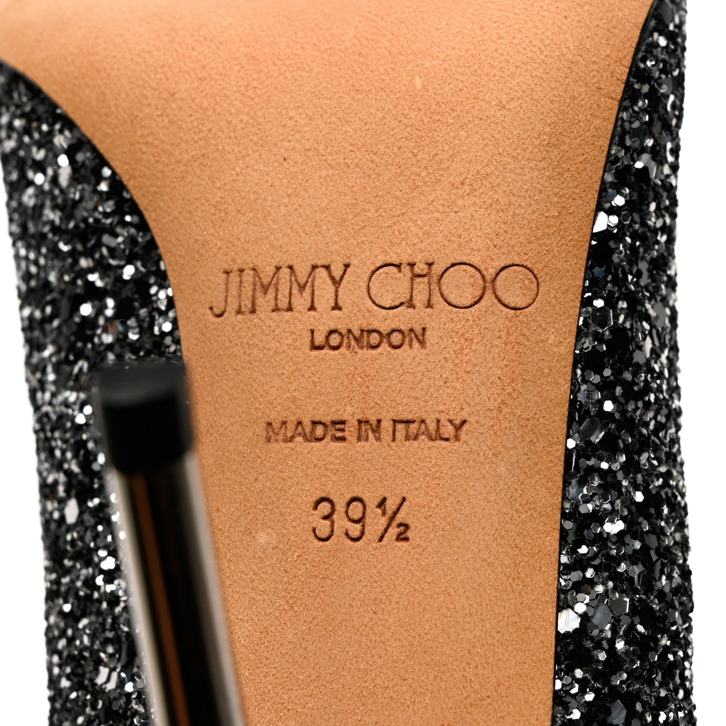 Coarse Glitter Degrade Pointy Toe Romy 100 Pumps 39.5 Black Silver