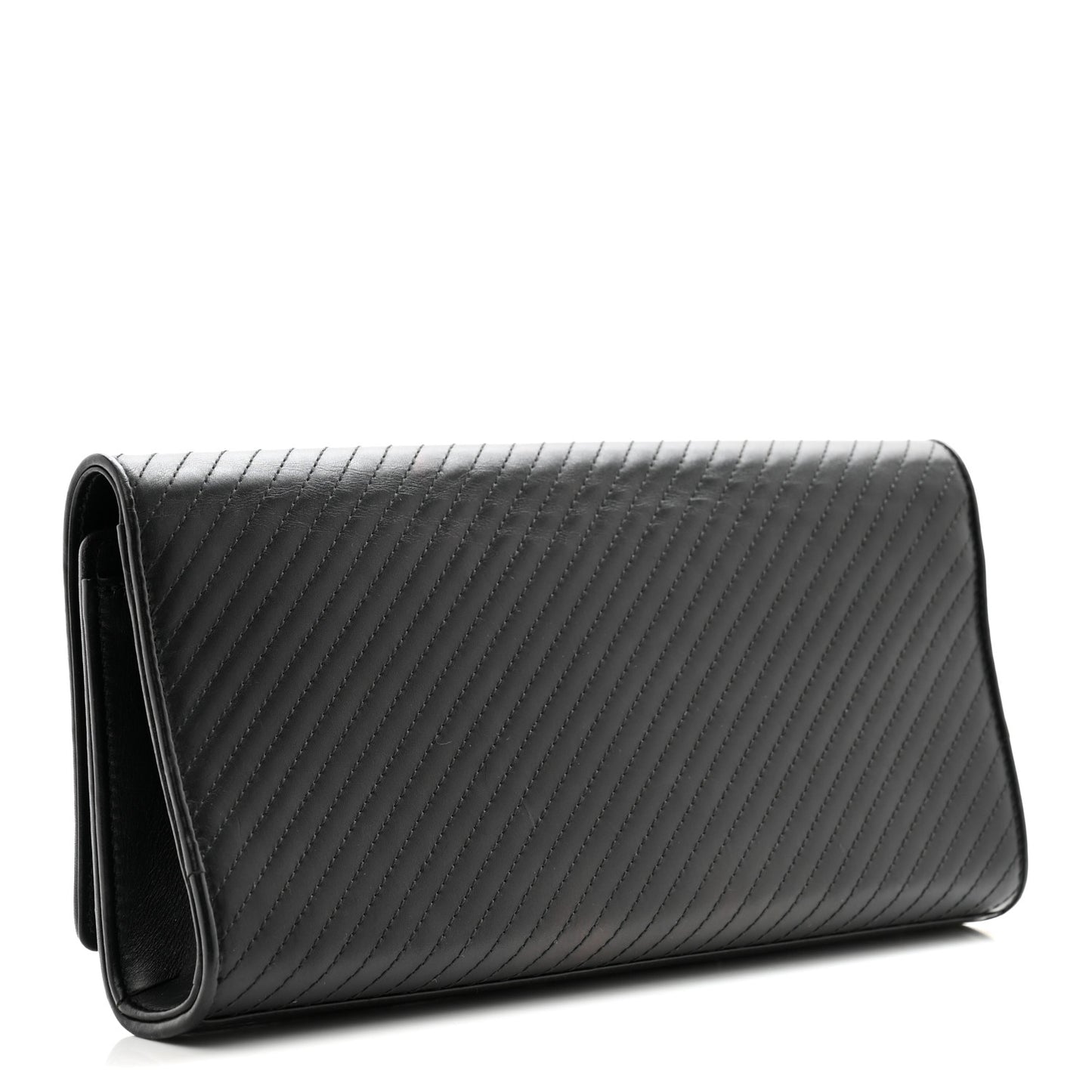 Calfskin Patterned Cassandre Tassel Clutch Black