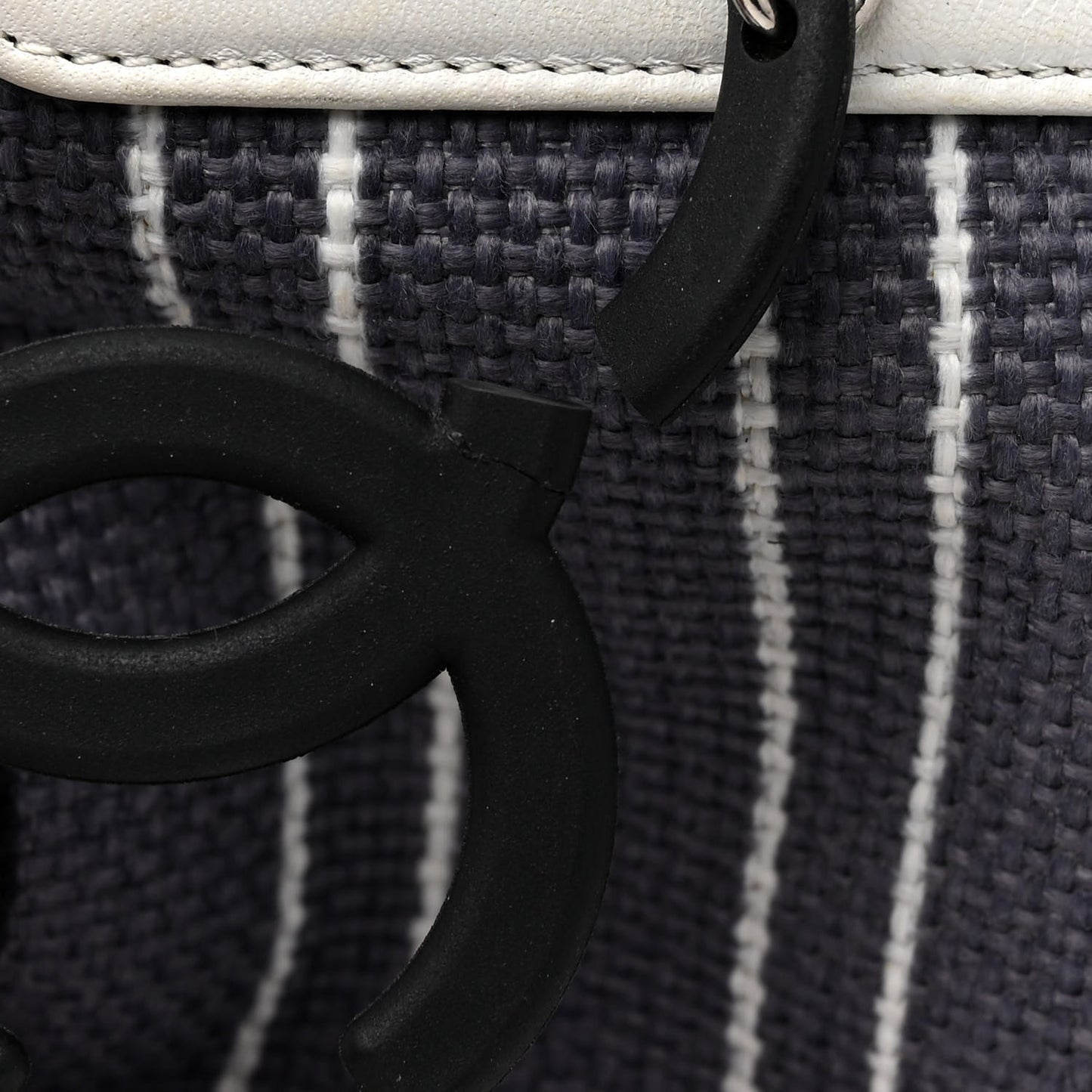 Striped Canvas CC Tote Blue White Black