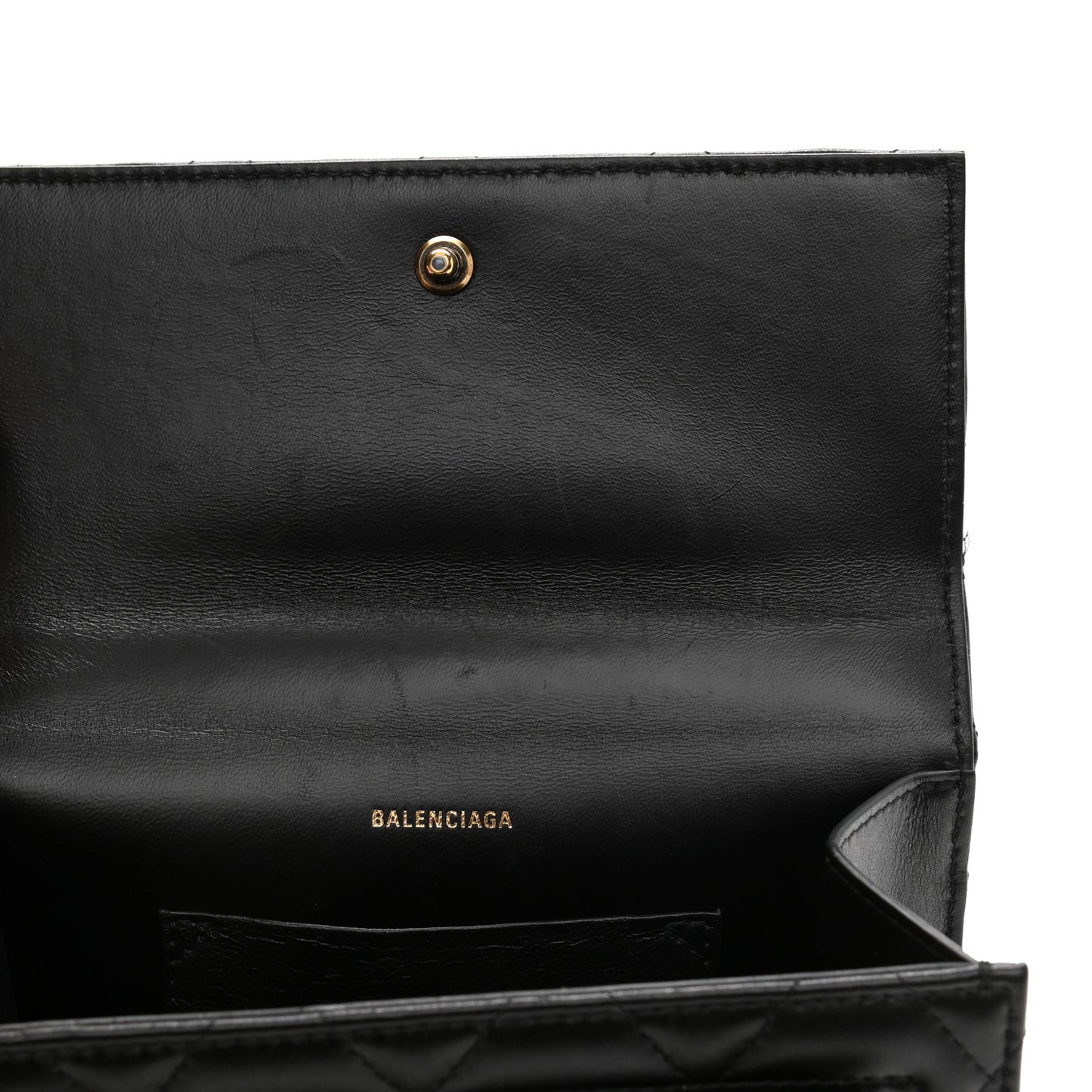 Nappa Calfskin Quilted XS Sharp Top Handle Bag Black