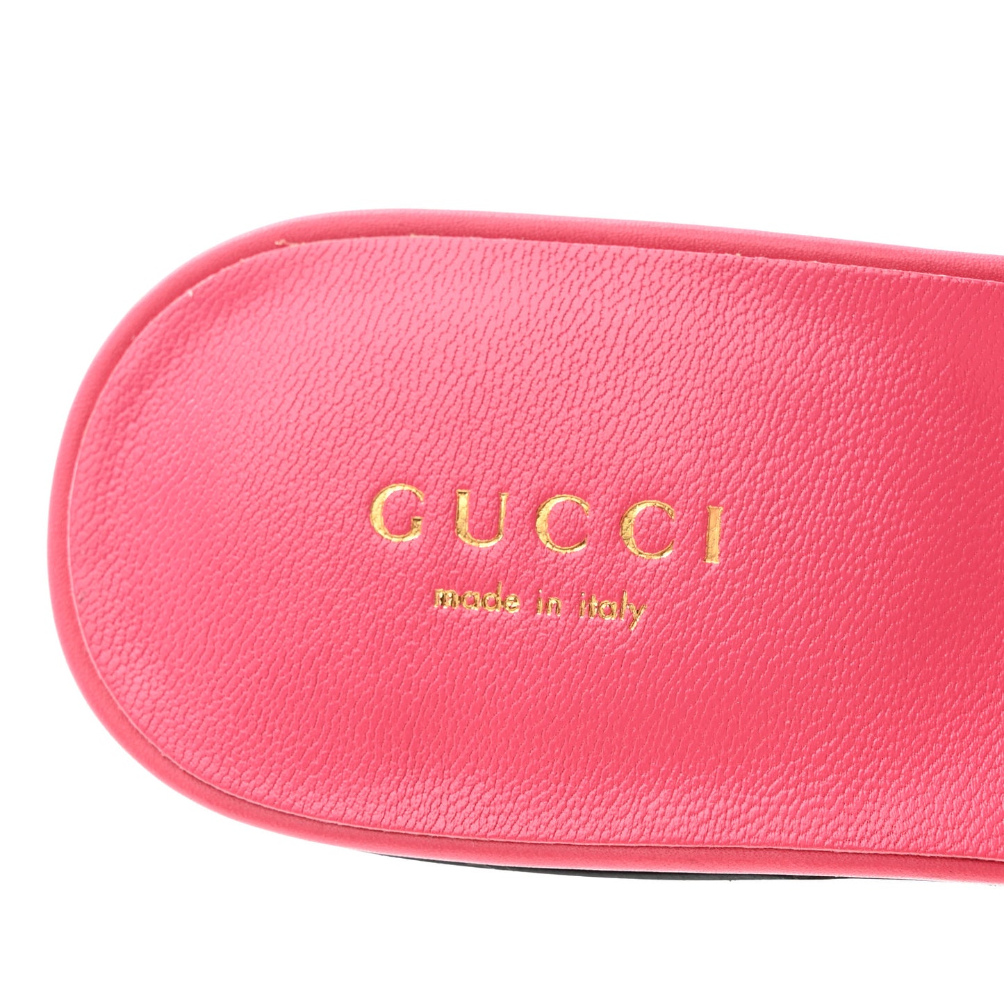 Cosmos Softy Calfskin Interlocking G Cut Out Slide Sandals 36 Rhodamine Pink