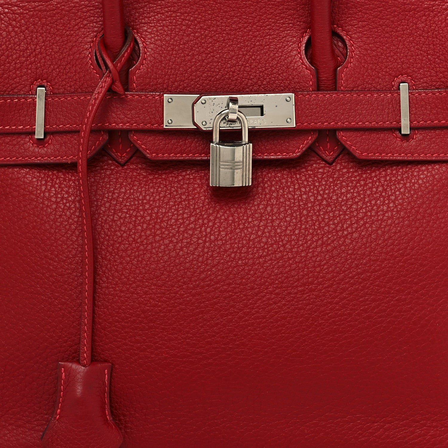 Hermes Taurillon Clemence Birkin 30 Rouge Garance 8 of 13