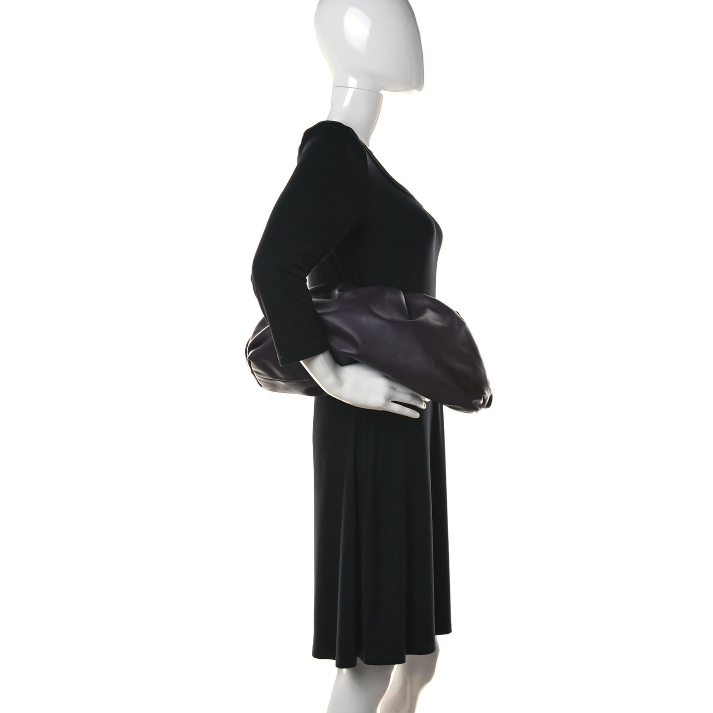 Smooth Butter Calf The Pouch Oversized Clutch Raisin